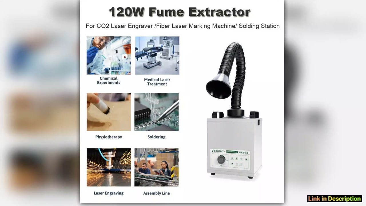 Fume Extractor Purifying Smoke 120W Laser Smoke Absorber Filter Metal Welding for Laser Engraver Cu