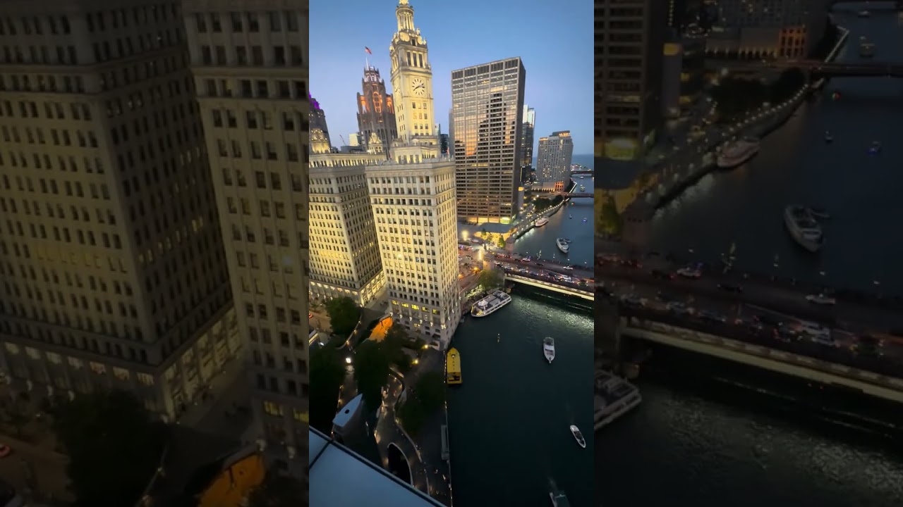 Terrace 16 Chicago rooftop restaurant evening.