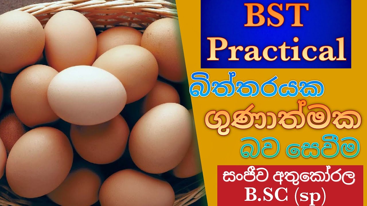 බිත්තරයක ගුණාත්මක බව සෙවීම - BST Practical - ජෛව පද්ධති තාක්ශණවේදය.