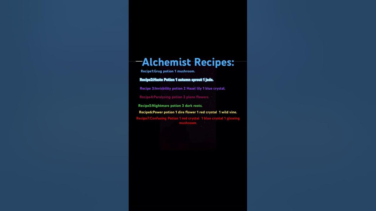 Alchemist recipes for slap battles youtube