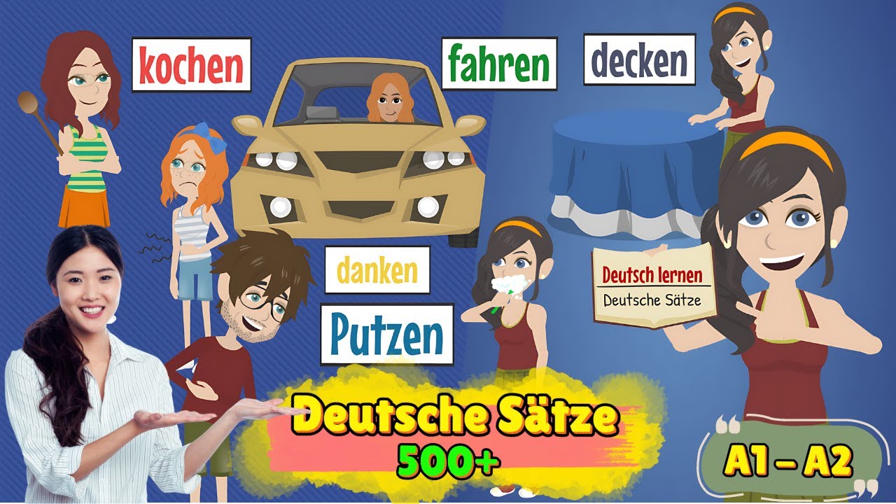 Deutsch lernen für Anfänger | German A1 - A2 | 500 Sätze auf Deutsch ...
