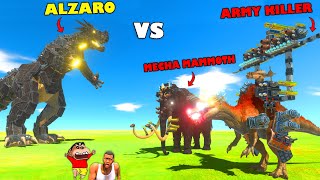 MECHA MAMMOTH and ARMY KILLER vs ALZARO in Animal Revolt Battle Simulator | AMAAN-T GAMING