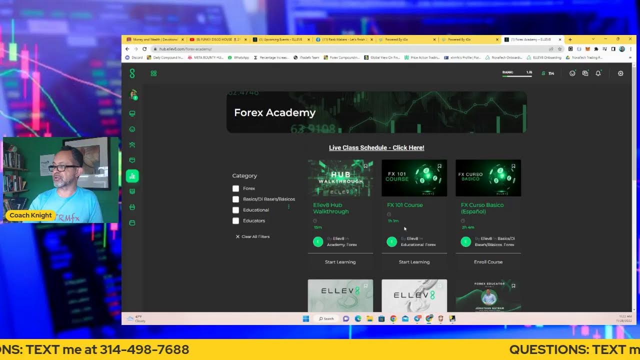 Enrolling into ELLEV8 trading classes