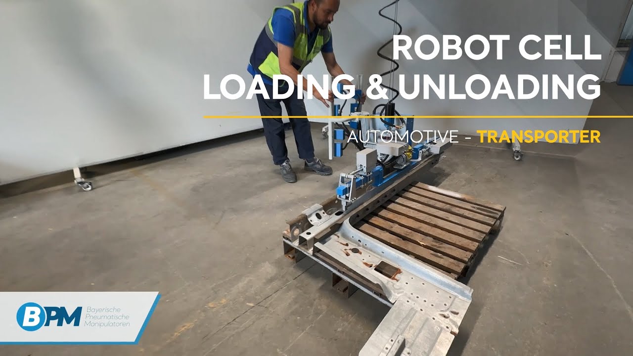 BPM Pneumatic Manipulator for Robot Cell Loading and Unloading - YouTube