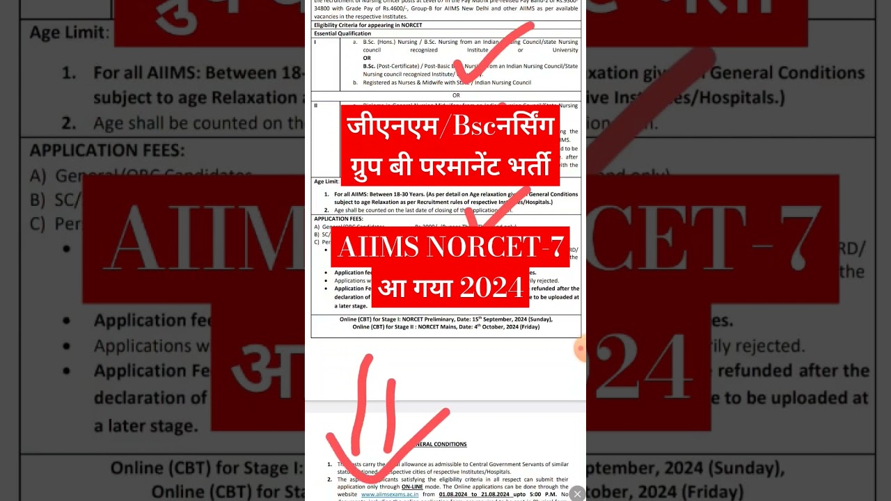 AIIMS NORCET-7 2024 | NORCET 7 |AIIMS DELHI UPDATE NORCET 7 |SYALLABUS,PREPARATION | 