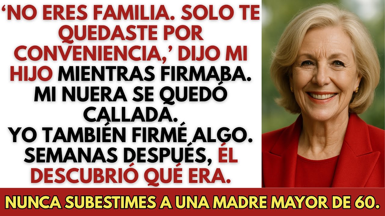 Mi hijo dijo que yo “no era familia” — semanas después, entendió quién mandaba.