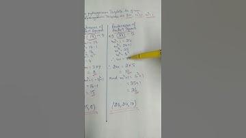 Pythagorean triplets shorts predecessor of perfect Square=m2-1 @jmsir51