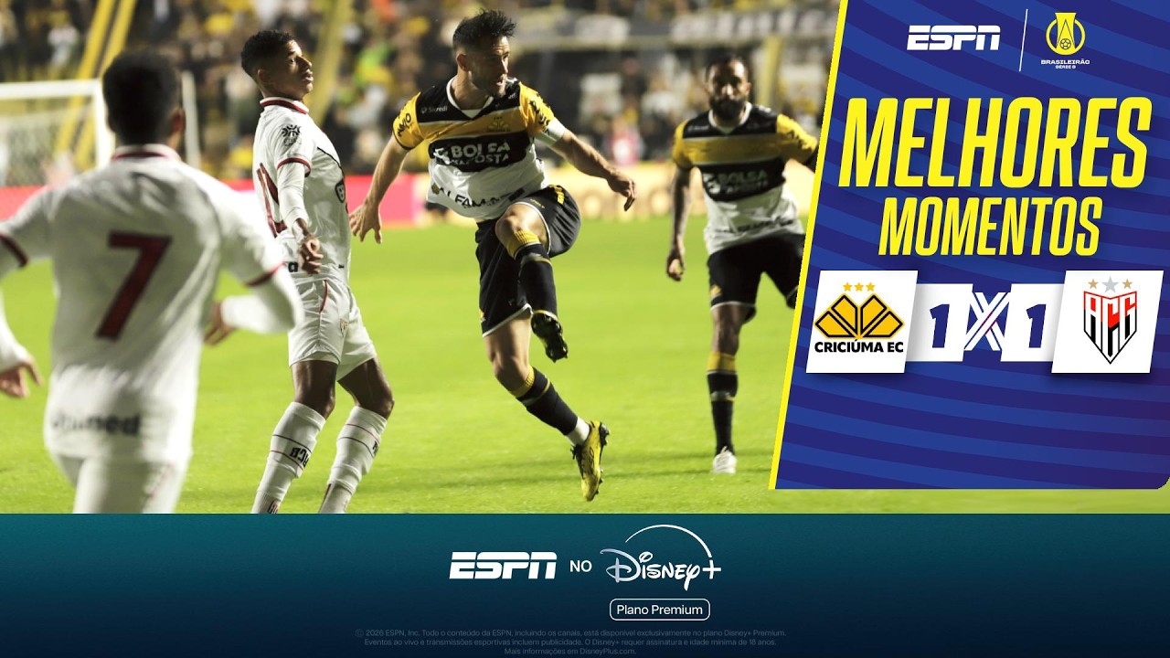 EM JOGO PEGADO, CRICIÚMA E ATLÉTICO-GO FICAM NO EMPATE NA SÉRIE B | MELHORES MOMENTOS