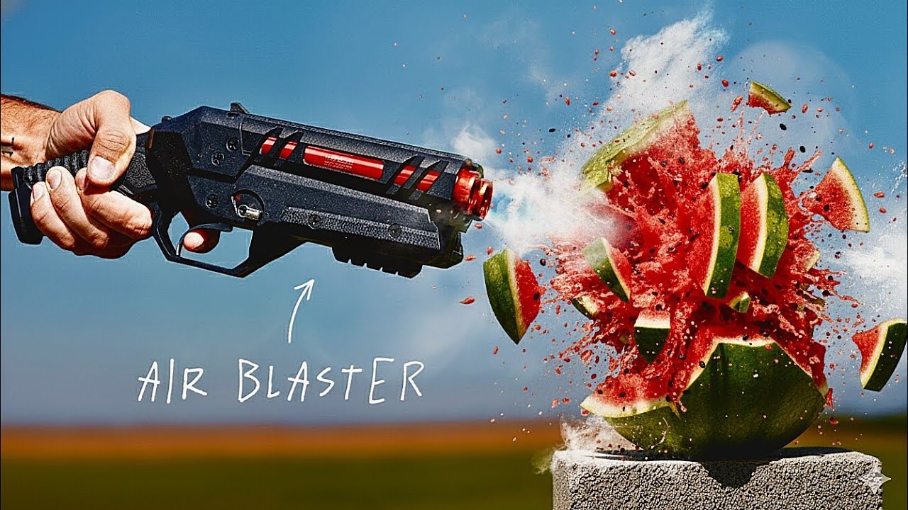 Watermelon BLAST! Air Pressure Gun vs. Fruit 🍉🔫 || challenge video