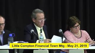 Little Compton, RI - Financial Town Meeting May 21, 2019