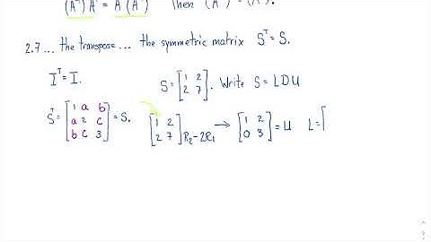 2 7 the Symmetric Matrix