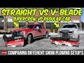 Comparing Snow Plow Setup's - Straight Vs V-Blade - Regular Cab Vs SuperCrew | Hanging w/ Alex Lica Comparing Snow Plow Setup's - Straight Vs V-Blade - Regular Cab Vs SuperCrew | Hanging w/ Alex Lica
