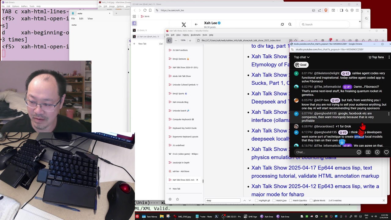 Xah Ep753 JavaScript chat, and why you should ask ai all the time, and the danger of AI