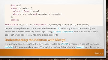 Handling Insert or Update Operations in Oracle SQL: Resolving Common Issues