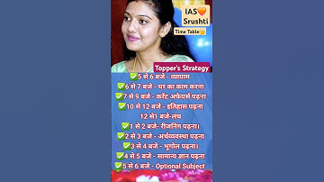 IAS Srushti Deshmukh/ UPSC preparation time table #upsc #ias #upscmotvation #dreamias