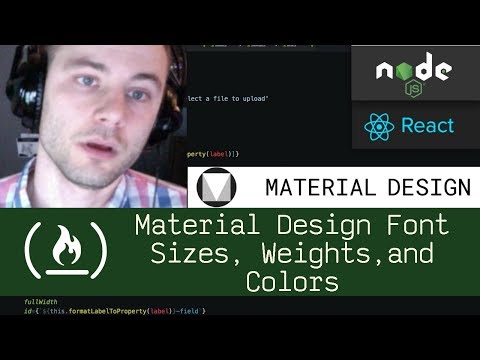 html5 Material Design Font Sizes, Weights, and Colors (P4D15) - Live Coding with Jesse