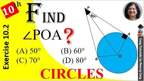 If Tangents PA and PB from a Point P to a Circle with Centre O are inclined to each other at Angle