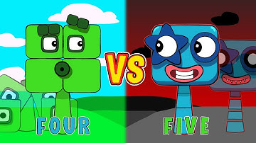 Five VS Four (from Numberblocks)|My Sprunki OC animation
