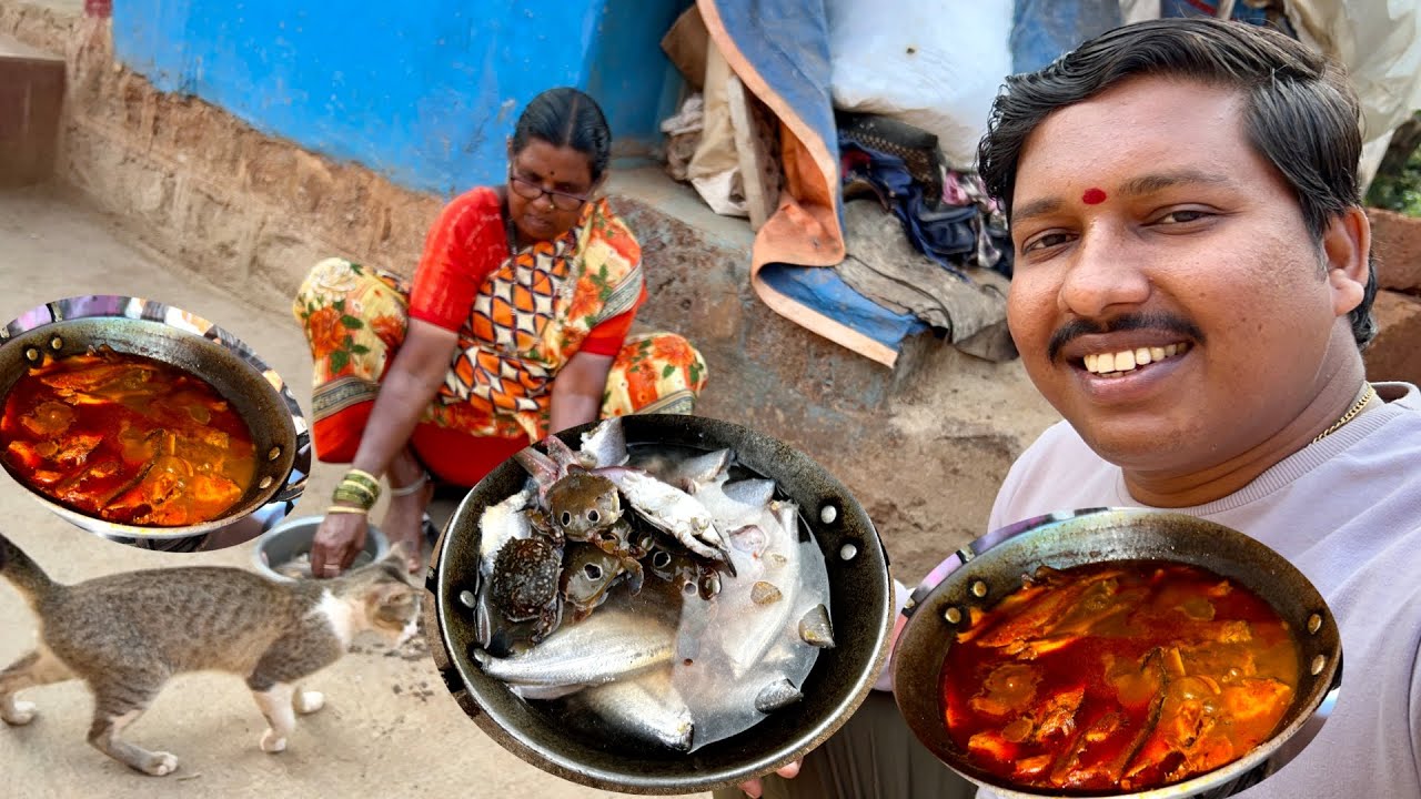 आईने बनवला शेलभेल मच्छीचा कालवण 😍 | Fish Curry In Kokan Village |  S For Satish | Ambavali (Kokan)