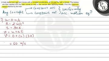 A train starts from rest and moves with a constant acceleration of ...