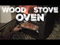 Cooking Homemade Pizza in The Wood Stove Oven