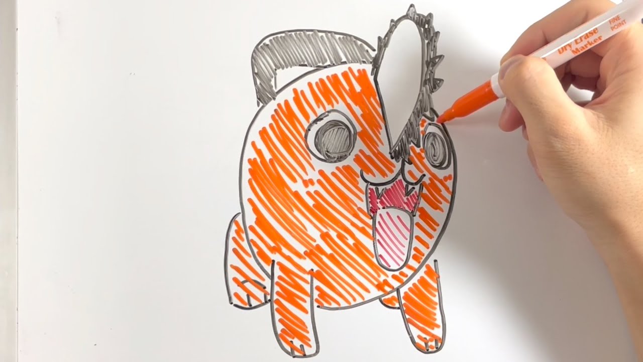 Easy Way to Draw Pochita! Tried Drawing Pochita from Chainsaw Man
