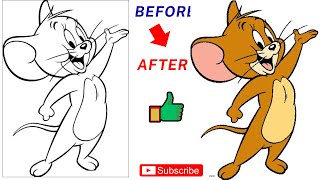 How to drawing  jerry from the Tom and Jerry Coloring Pages - 100 Free coloring pages emb screenshot 2