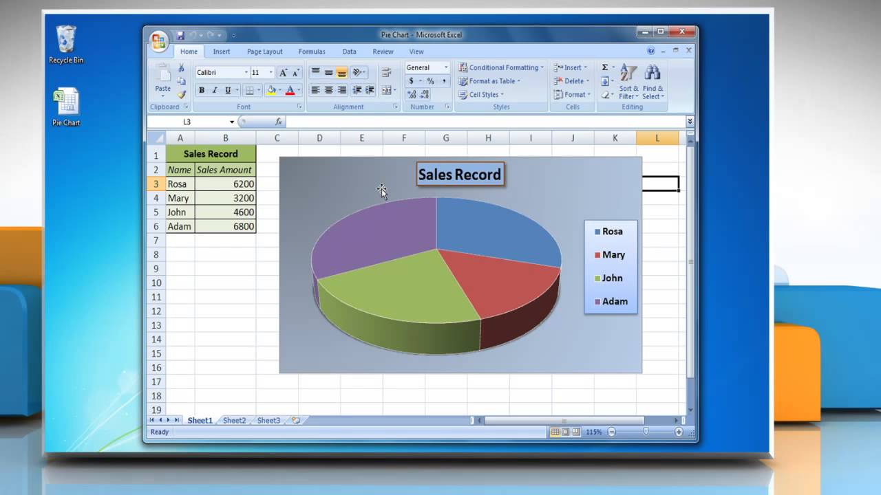 How To Use Pie Chart In Excel 2007