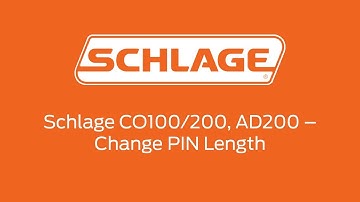Schlage CO-100, CO-200, AD-200 - Changing PIN Length