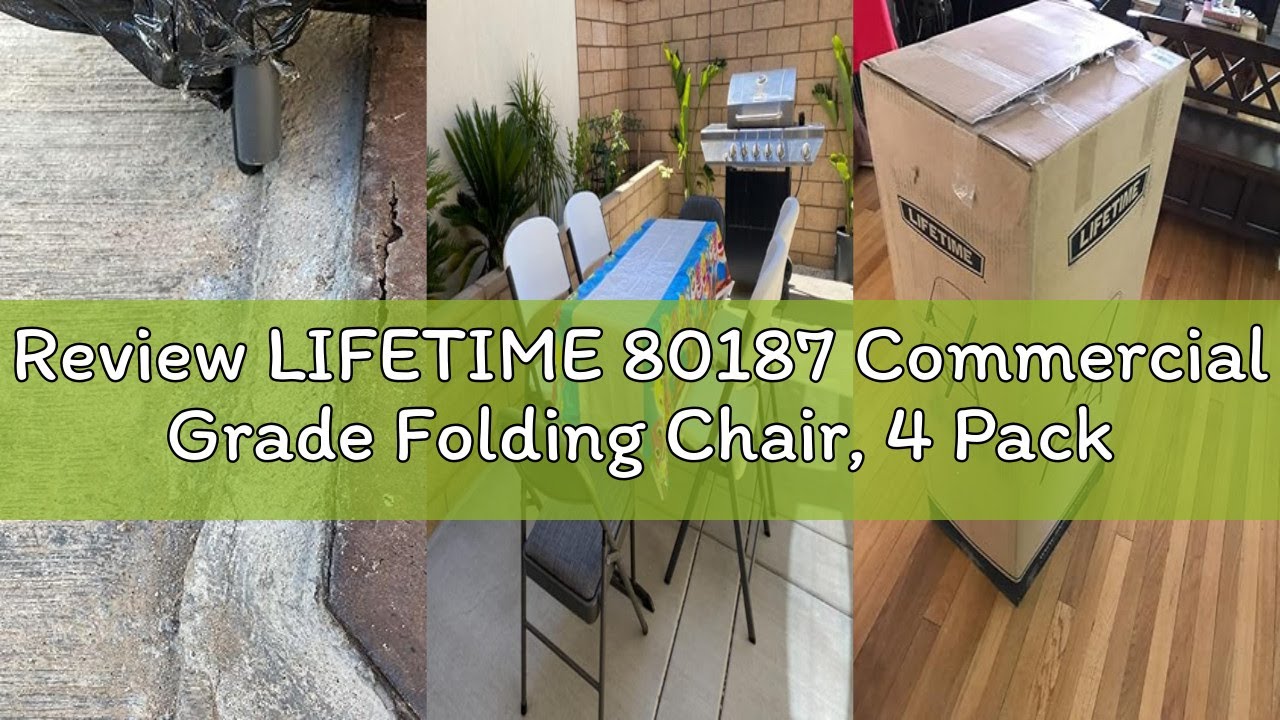 Review LIFETIME 80187 Commercial Grade Folding Chair, 4 Pack, Black