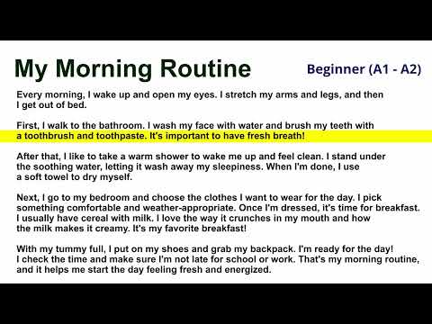 1. My Morning Routine (Beginner A1-A2) - English Reading Practice