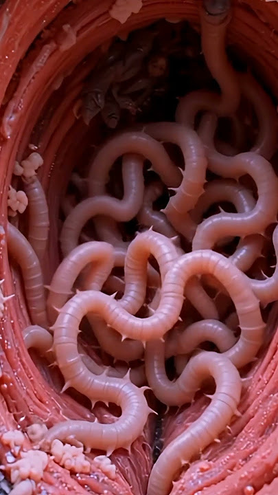 Worms moving 3D animated