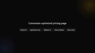 Pricing Page — Conversion-Optimized Next.js Template ($19)
