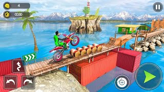Bike Stunt Race Tracks Simulator 3D - Motor Bike Motocross Impossible Racing - Android GamePlay #2 screenshot 4
