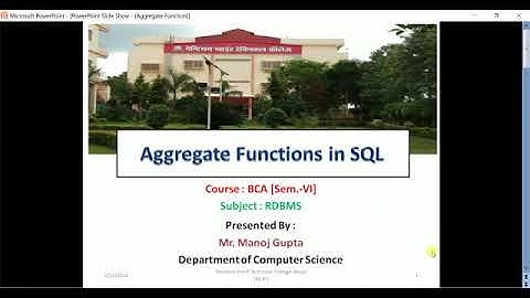 Online class on RDBMS by manoj gupta PPTC Rewa