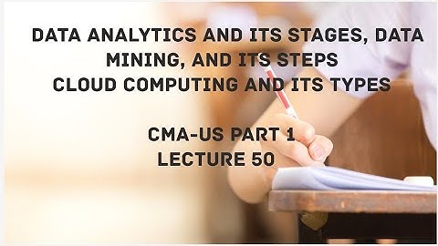 Data Analytics and its Stages | Data Mining | Cloud Computing | CMA (US)-PART 1 Lec 50