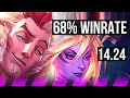RAKAN & Varus vs LUX & Caitlyn (SUP) | 68% winrate | KR Grandmaster | 14.24
