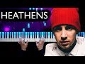 Twenty one pilots - Heathens | Piano tutorial | Sheets