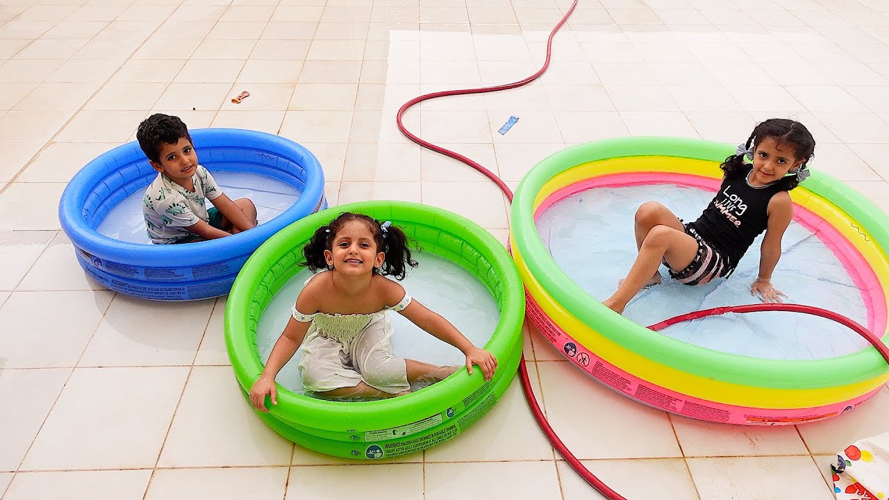 توتو ولولو استمتعوا بالمسابح الصغيرة