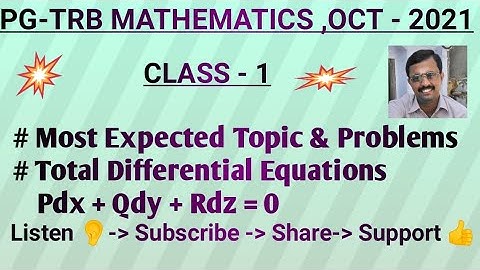 #trb #pgtrb #polytechnictrb  #csir #net #tnset #totaldifferentialequation #oct2021