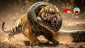 Heroic Team Saves Poor Tiger from Ferocious Giant Snake Ambush