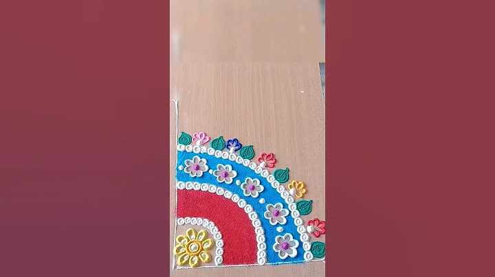 Colors are magic ✨️🔮 || Corner Rangoli Design #shorts #youtubeshorts #rangoli #rangolidesigns