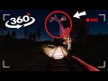 Scary siren head chase in the dark forest  360  4k