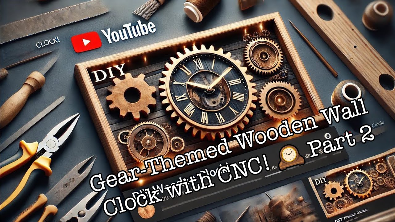 How to Make a Stylish Gear-Themed Wooden Wall Clock with CNC! 🕰️ Part 2