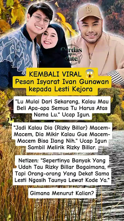 KEMBALI VIRAL 😱 Pesan Isyarat Ivan Gunawan kepada Lesti Kejora