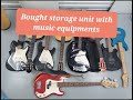 Found music equipments in abandoned storage unit guitars piano amps speakers sound mixers