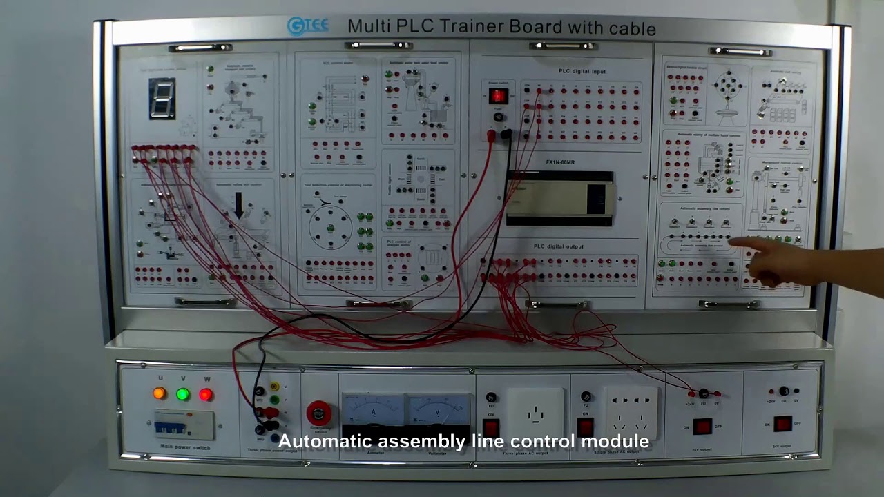 PLC training board, PLC training kit - YouTube