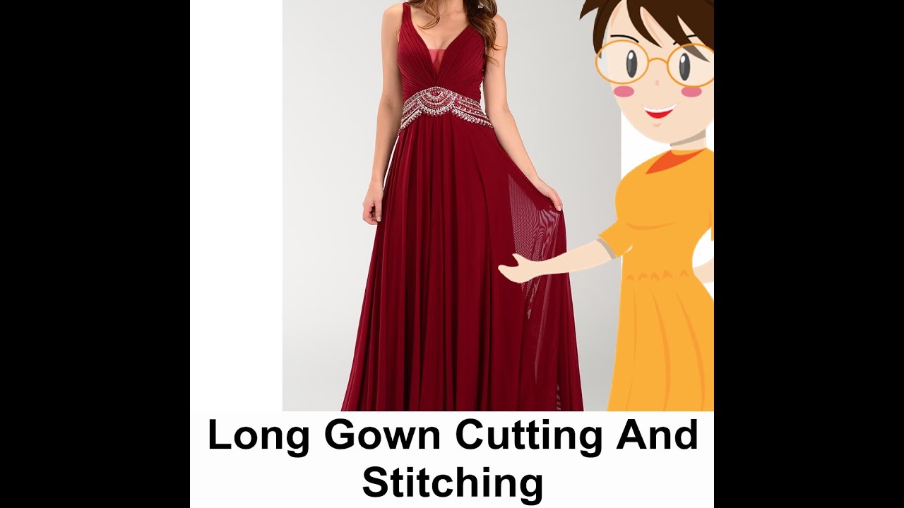 Long Length gown cutting/gown cutting and stitching/full circle umbrella cut  gown cutting and stitch - YouTube