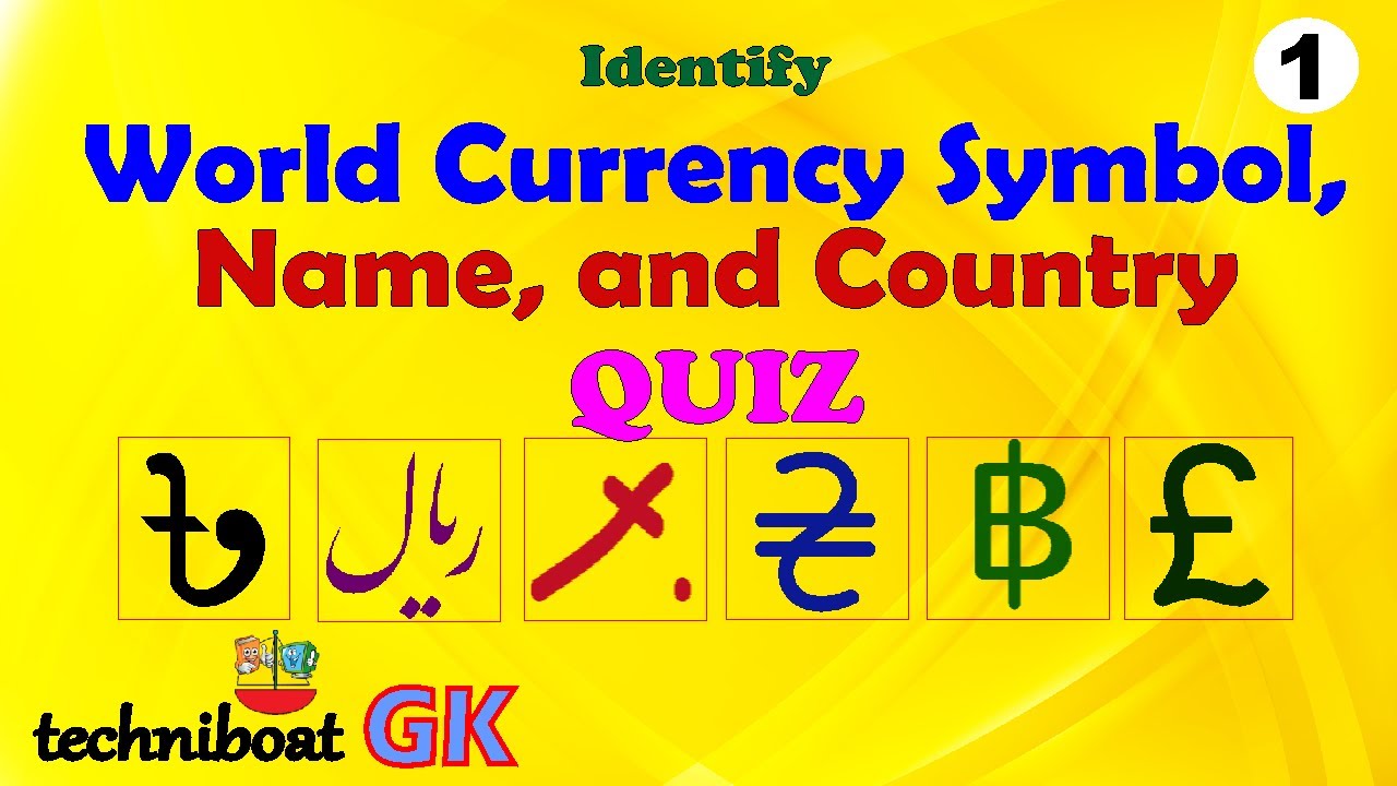 Name a currency. Symbol of currency with name. Name of currency activity.