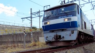 [4K] Freight train JR貨物 EF210-132（2022/06/08）Electric locomotive